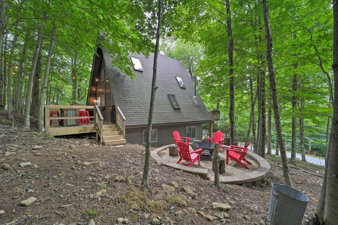 A-Frame Cabin With Hot Tub 1 Mi To Beech Mountain! Экстерьер фото